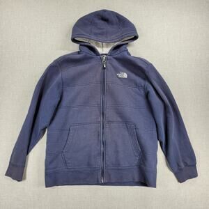 The North Face Kids Boys Hoodie Large Blue Full Zip Sherpa Fleece Lined Hoodie